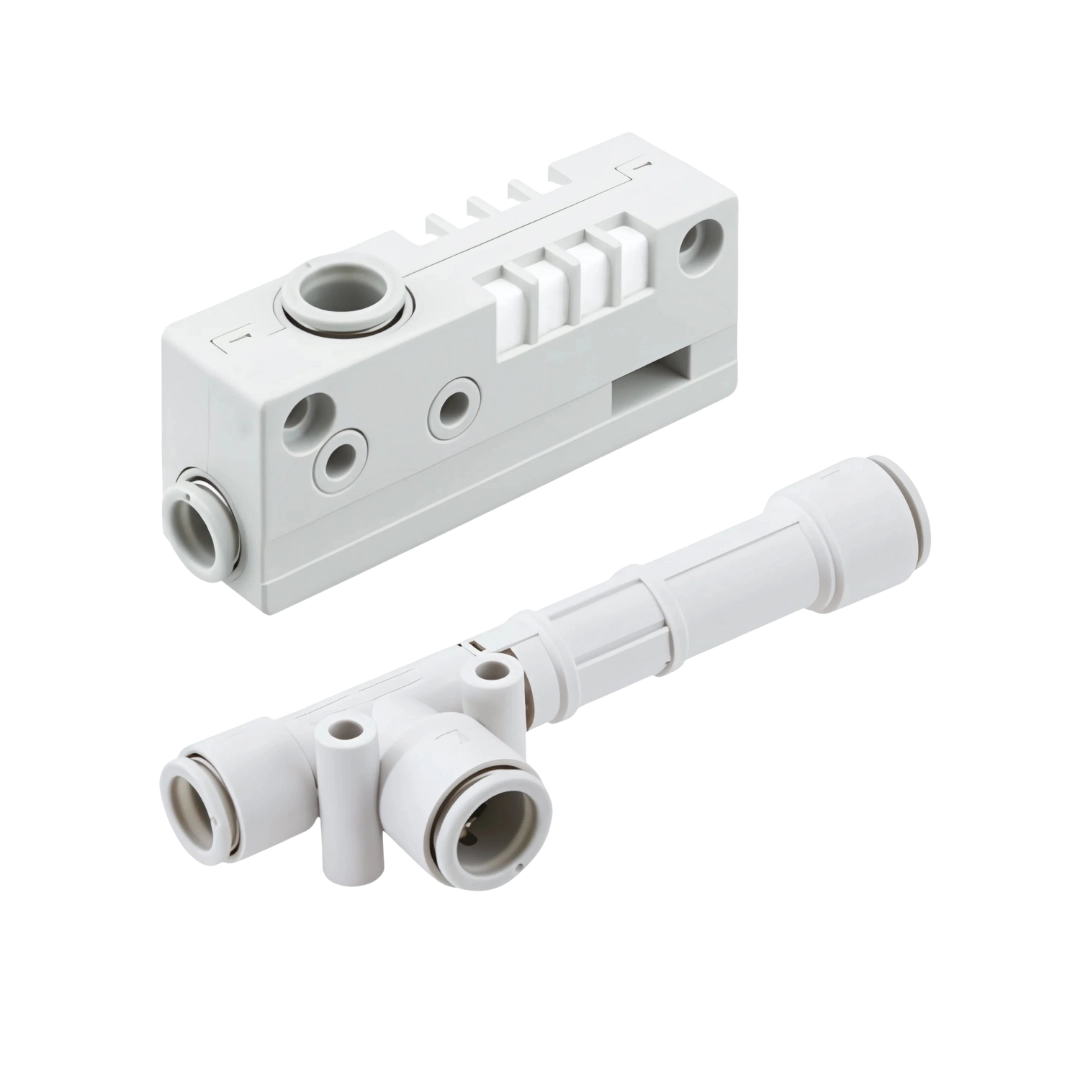 Imagen del eyector de vacío ZH*A de SMC, diseño ligero para minimizar inercia en aplicaciones.