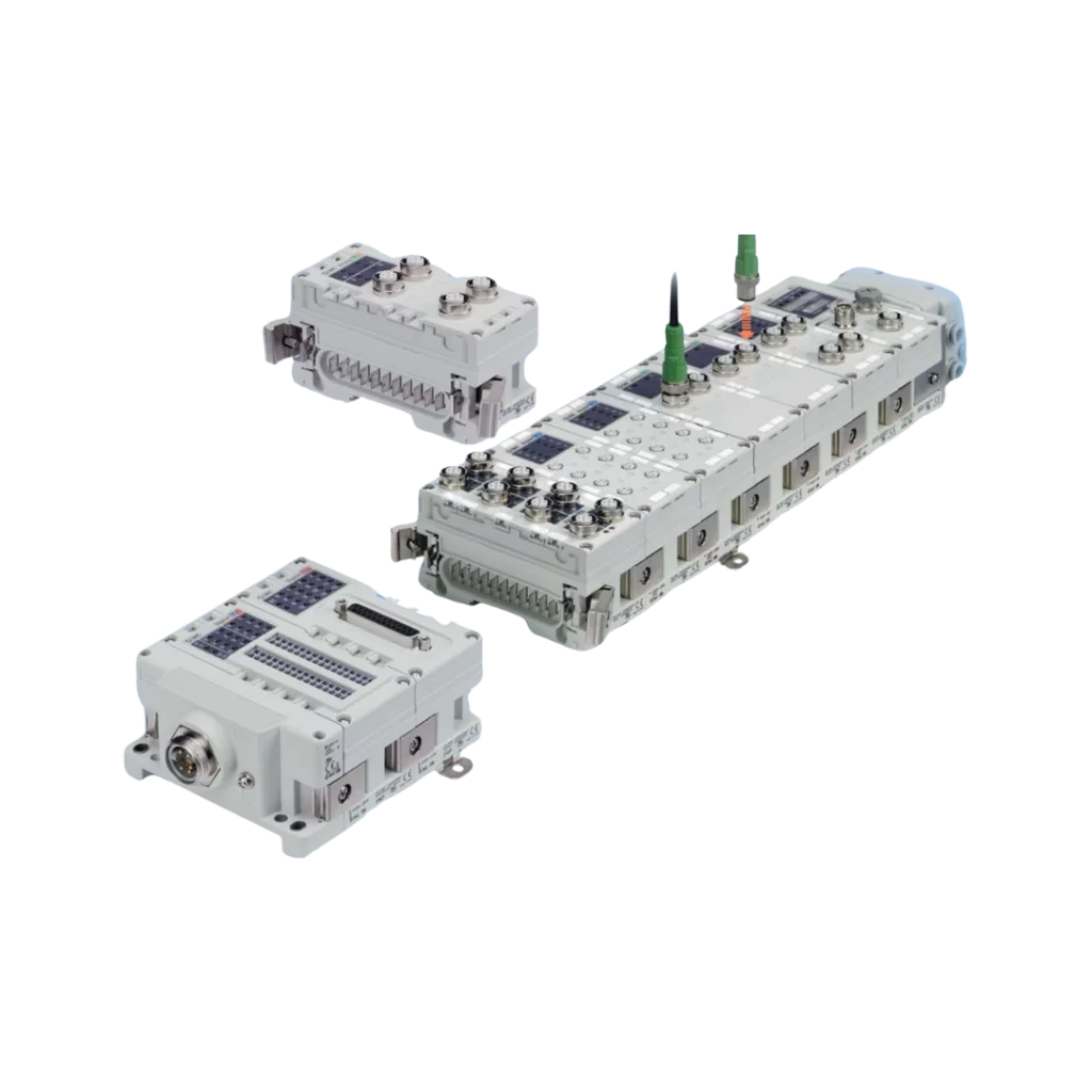 Imagen de unidad de bus de campo EX600 de SMC para mejorar capacidades de comunicación industrial.