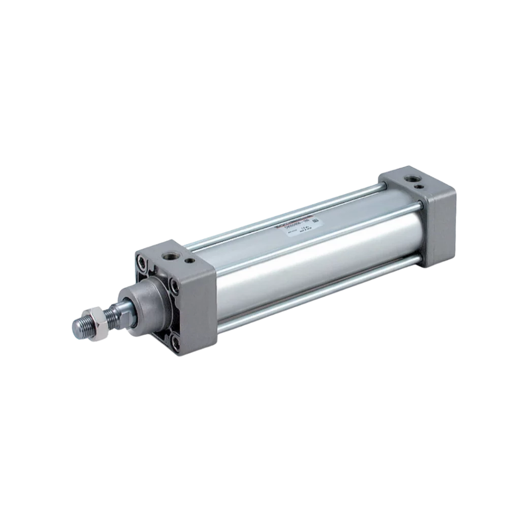 Imagen de los cilindros C95 de SMC, compatibles con normativas ISO y VDMA, para máxima eficiencia.