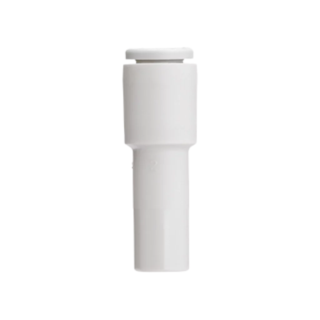 Imagen del conector neumático KQ2R de SMC, unión de reducción entre clavija y tubo.