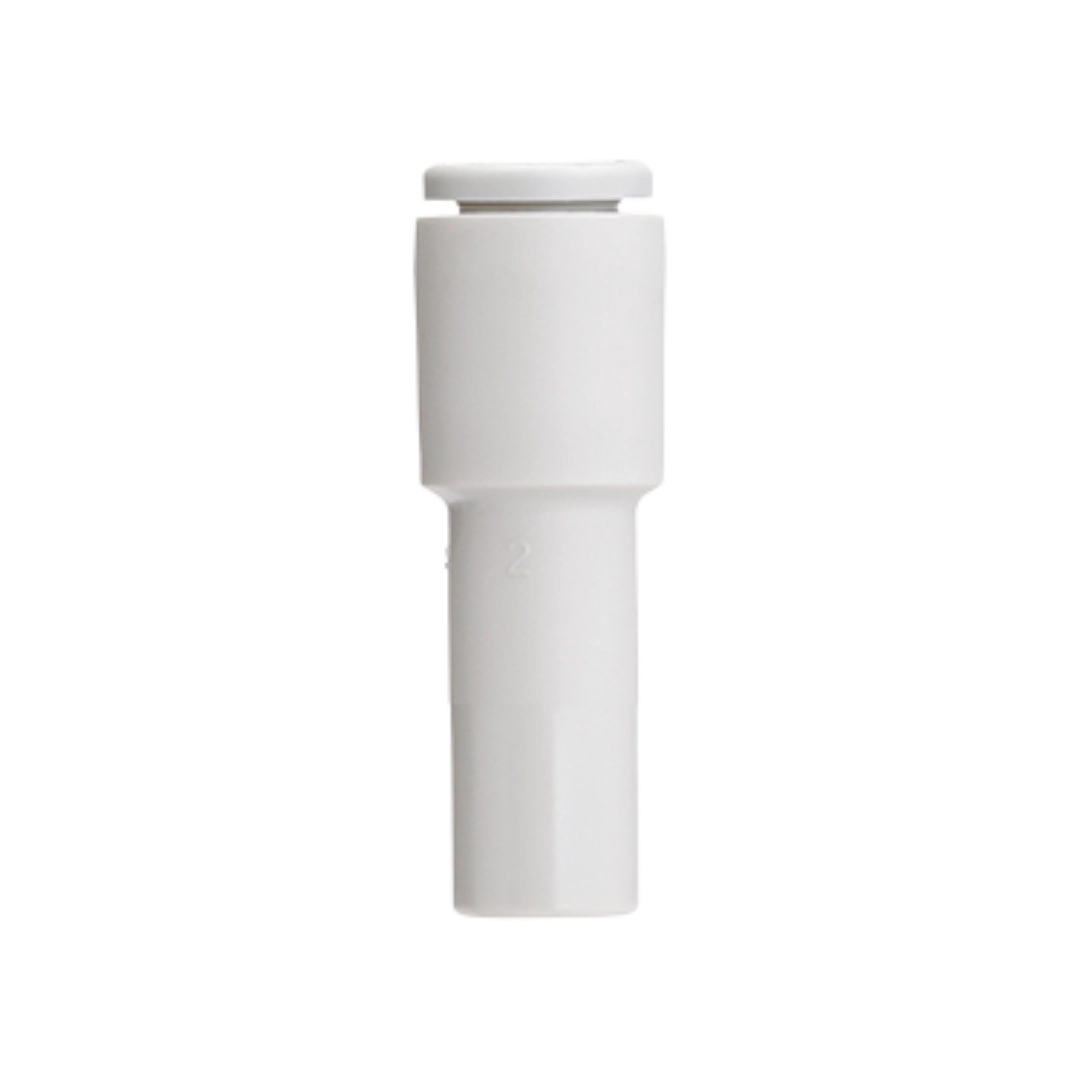 Imagen del conector neumático KQ2R de SMC, unión de reducción entre clavija y tubo.