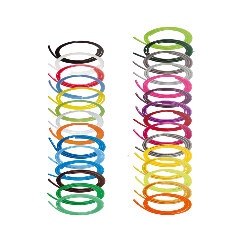 Imagen de mangueras neumáticas de SMC, resistentes y flexibles para sistemas de aire comprimido.