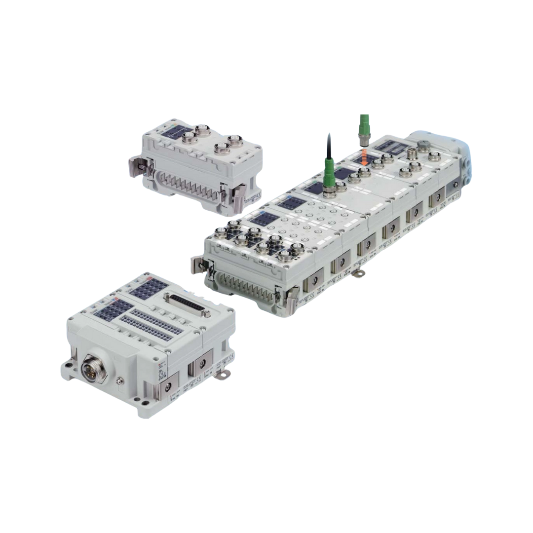 Imagen de unidad de bus de campo EX600 de SMC para mejorar capacidades de comunicación industrial.